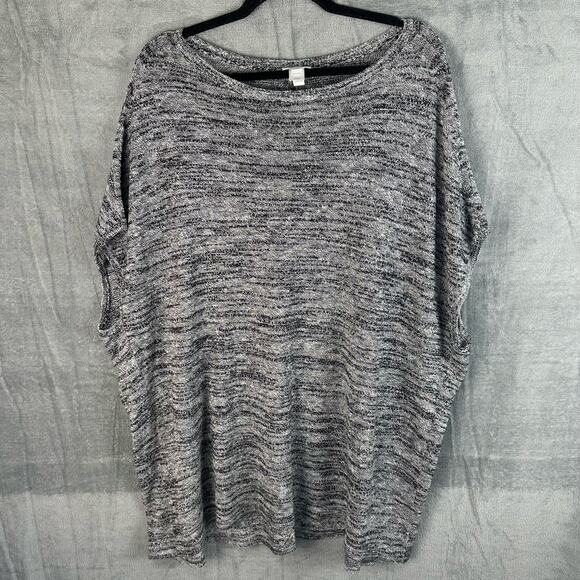 J Jill Purejill Sweater Women 2X Black Linen Tunic Comfy Neutral Beach Lagenlook - Picture 1 of 14